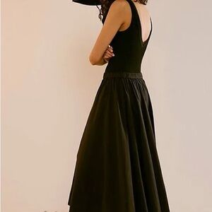 FREE PEOPLE lowen midi skirt black